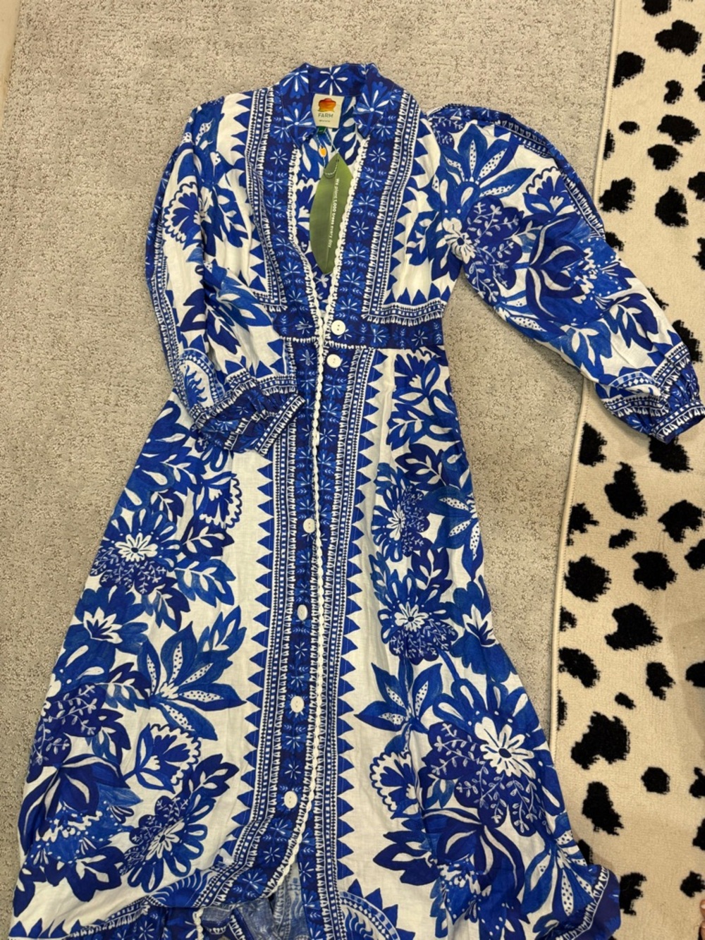 Farm Rio Blue Button-Front Women’s Dress